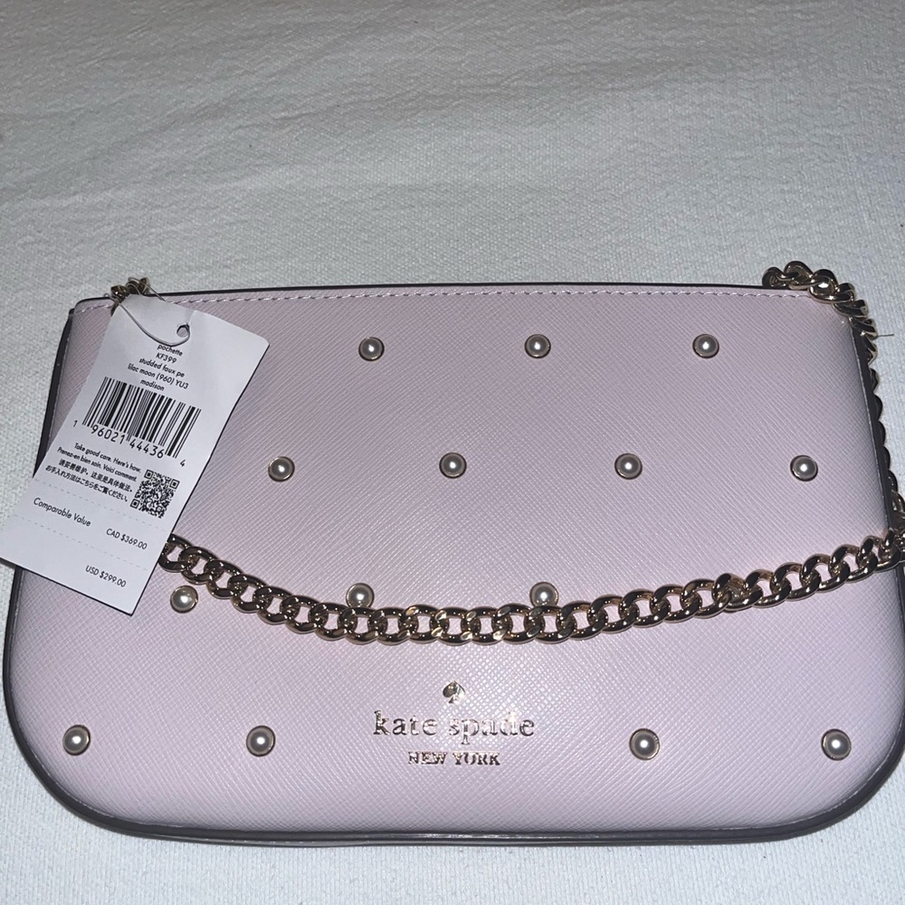 NWT, Kate Spade Pink Faux Pearls Bag